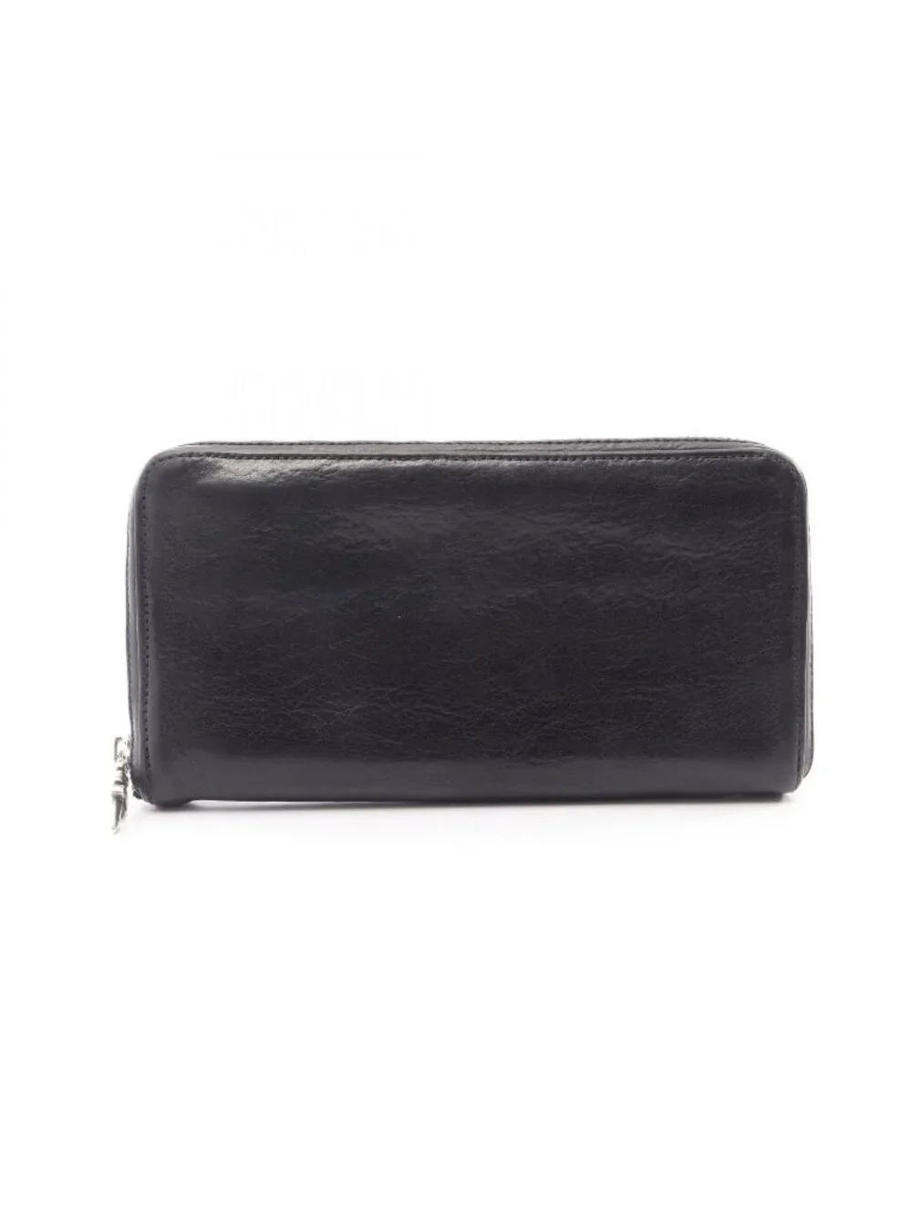 Chrome Hearts Round Wallet Dagger Zip Leather Plain Zip Around